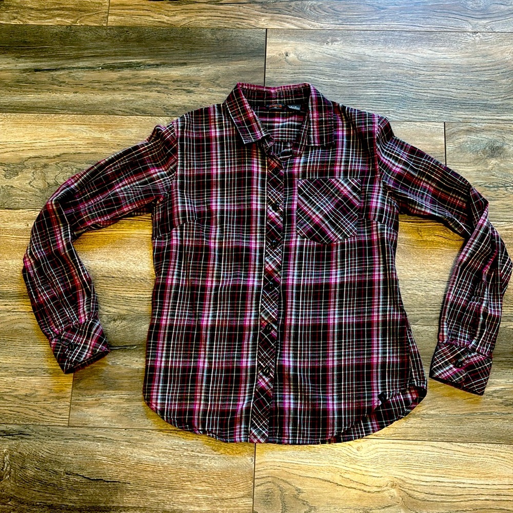 Merrell purple plaid lightweight button down